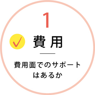 1 費用 費用面でのサポートはあるか